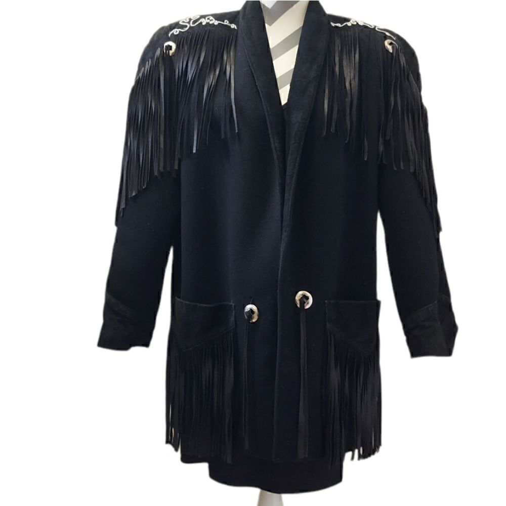 Alan Michael USA suede & leather fringe jacket